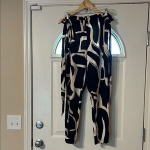 Stylish Black and Cream Women's Pants